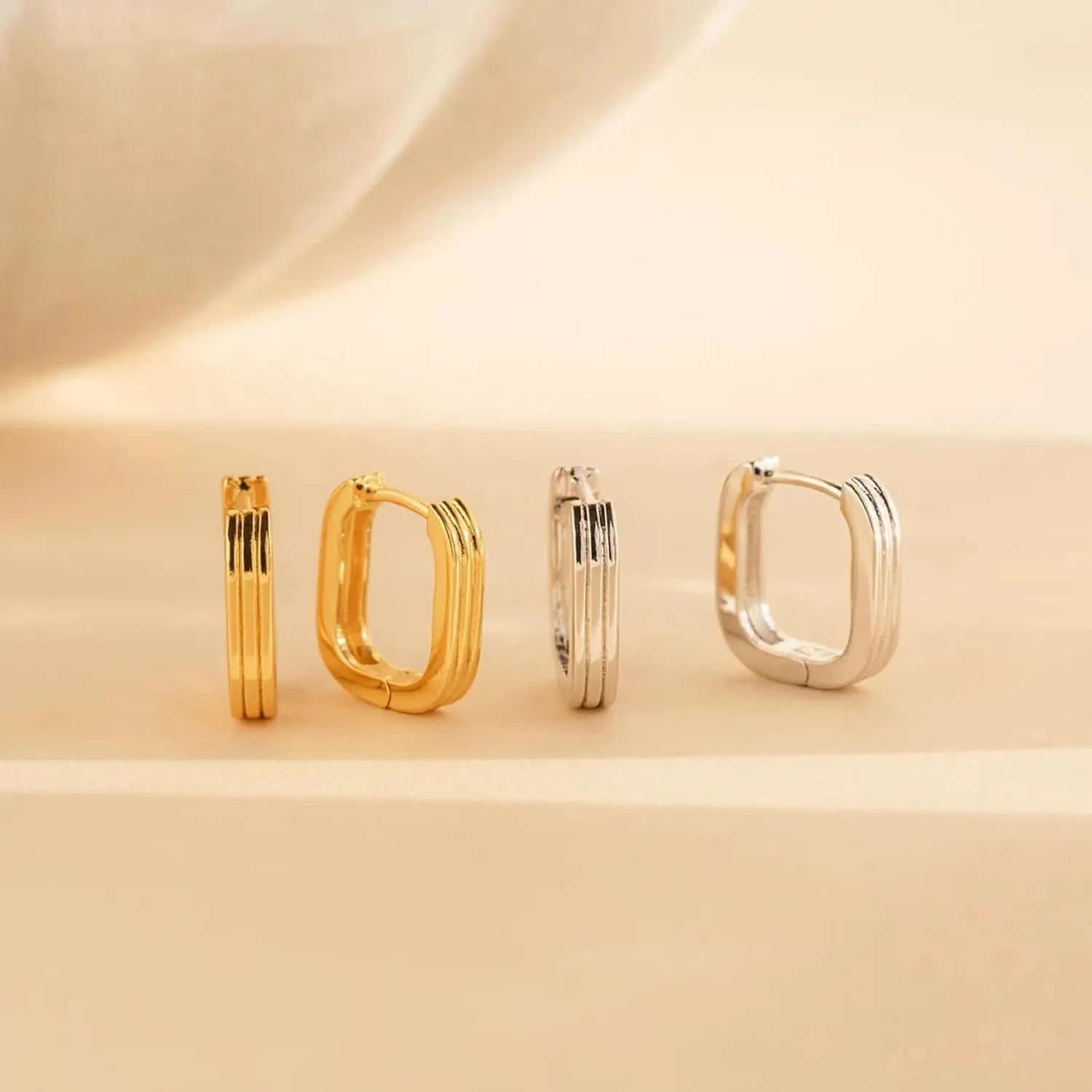 Pencros Gold Hoop Earrings - Trendy, 14K Gold Plated, Hypoallergenic, Lightweight Thick Huggie Hoops - Stackable Women's Gift Jewelry