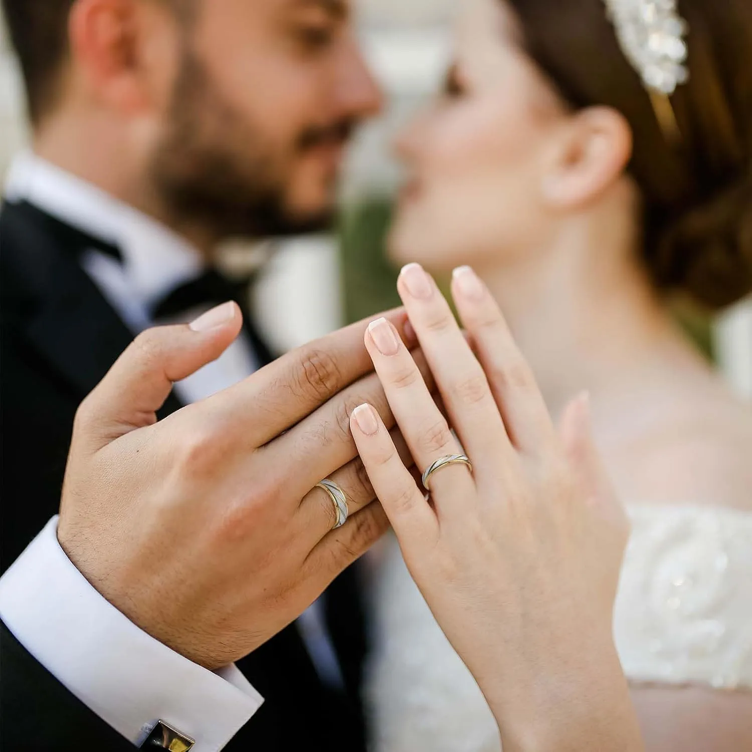 Personalized Matching Rings for Couples Custom Promise Rings for Couples Engraved Names Promise Rings for Him and Her Set Customized Ring Set for Women and Men (Style 1)