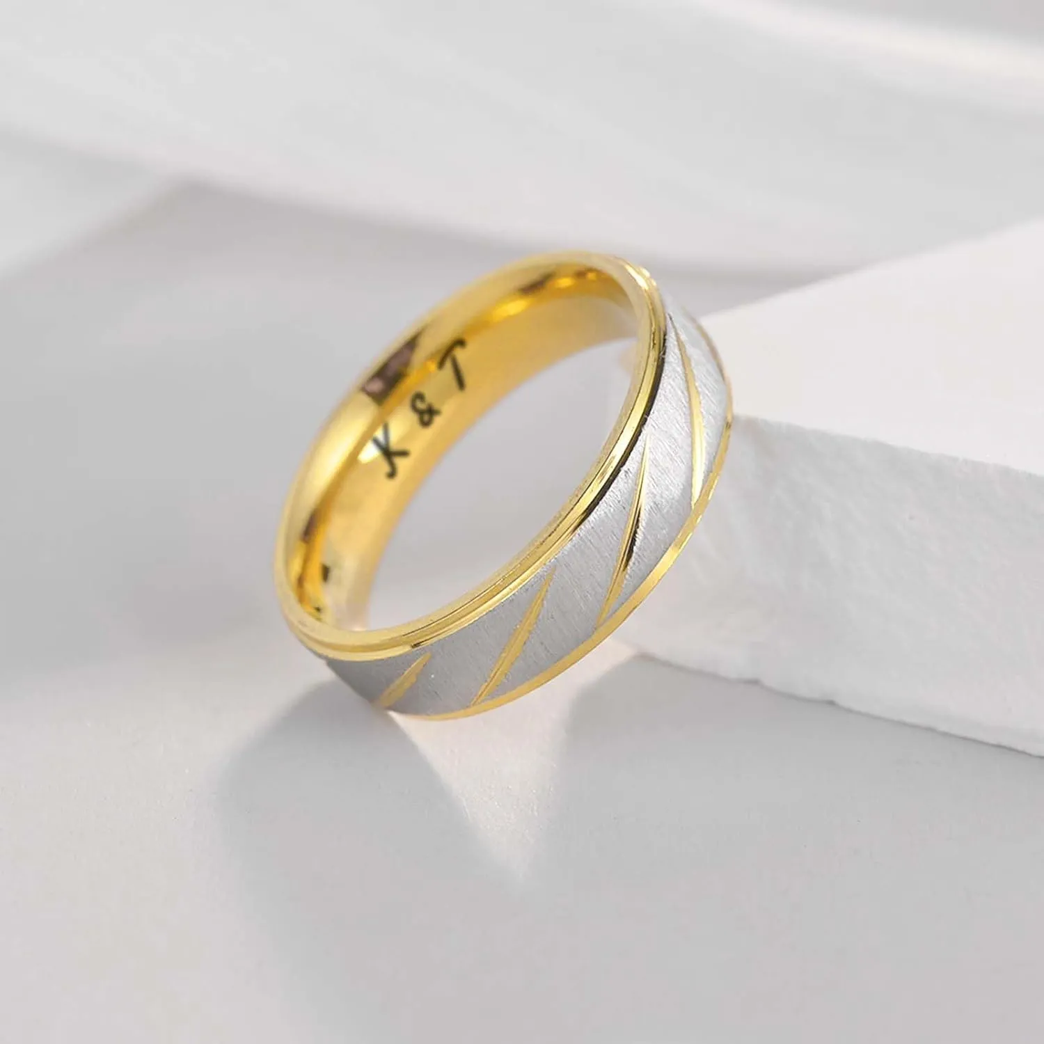Personalized Matching Rings for Couples Custom Promise Rings for Couples Engraved Names Promise Rings for Him and Her Set Customized Ring Set for Women and Men (Style 1)