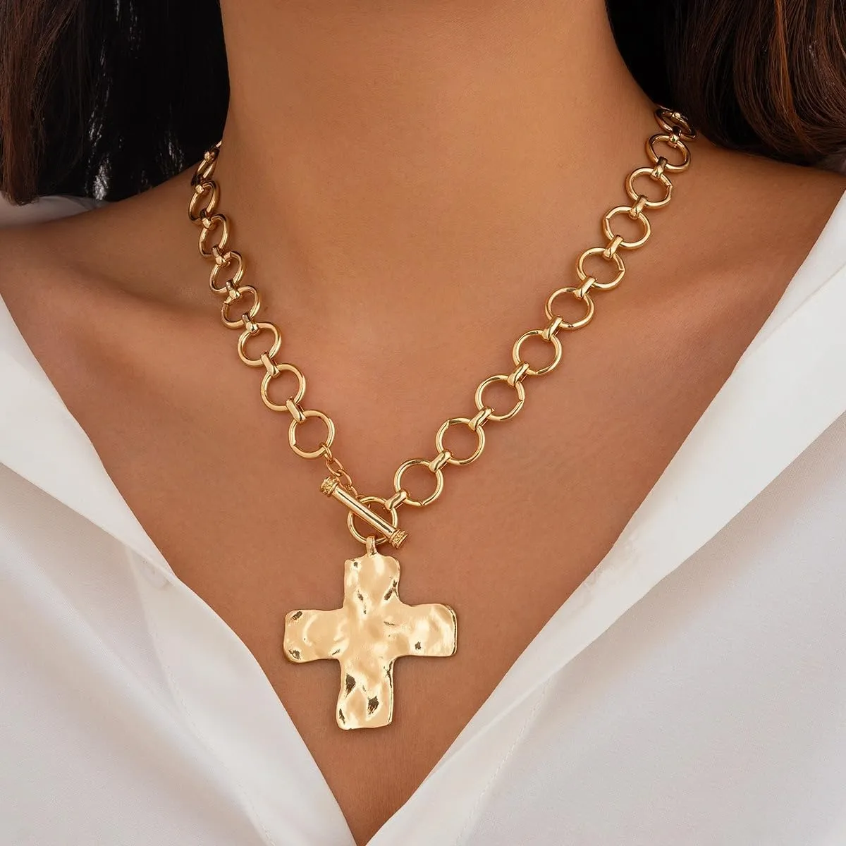 Punk Irregular Liquid Metal Clavicle Necklace for Women.Chunky Geometric Metallic Choker Necklace Grunge Jewelry
