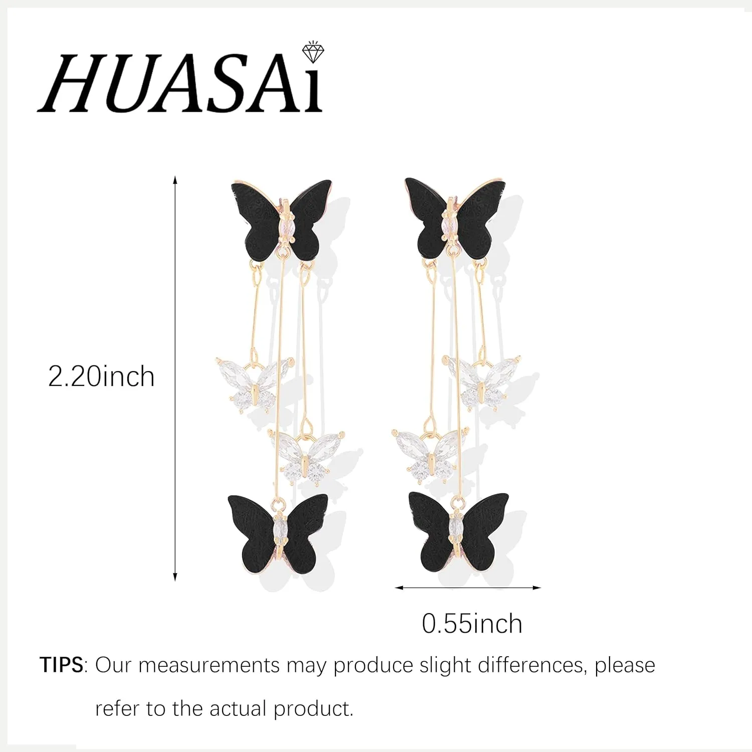 Purple Butterfly Earrings for Women Gifts Trendy Stuff Crystal Zircon Butterfly Tassel Dangle Purple Earrings Wedding Jewelry Gifts Purple Dress for Woman Outfits