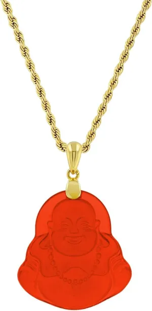 Red Jade Laughing Buddha Good Luck Pendant Necklace Rope Chain Genuine Certified Grade A Jadeite Jade Hand Crafted, Jade Neckalce, 14k Gold Filled Laughing Jade Buddha necklace, Jade Medallion