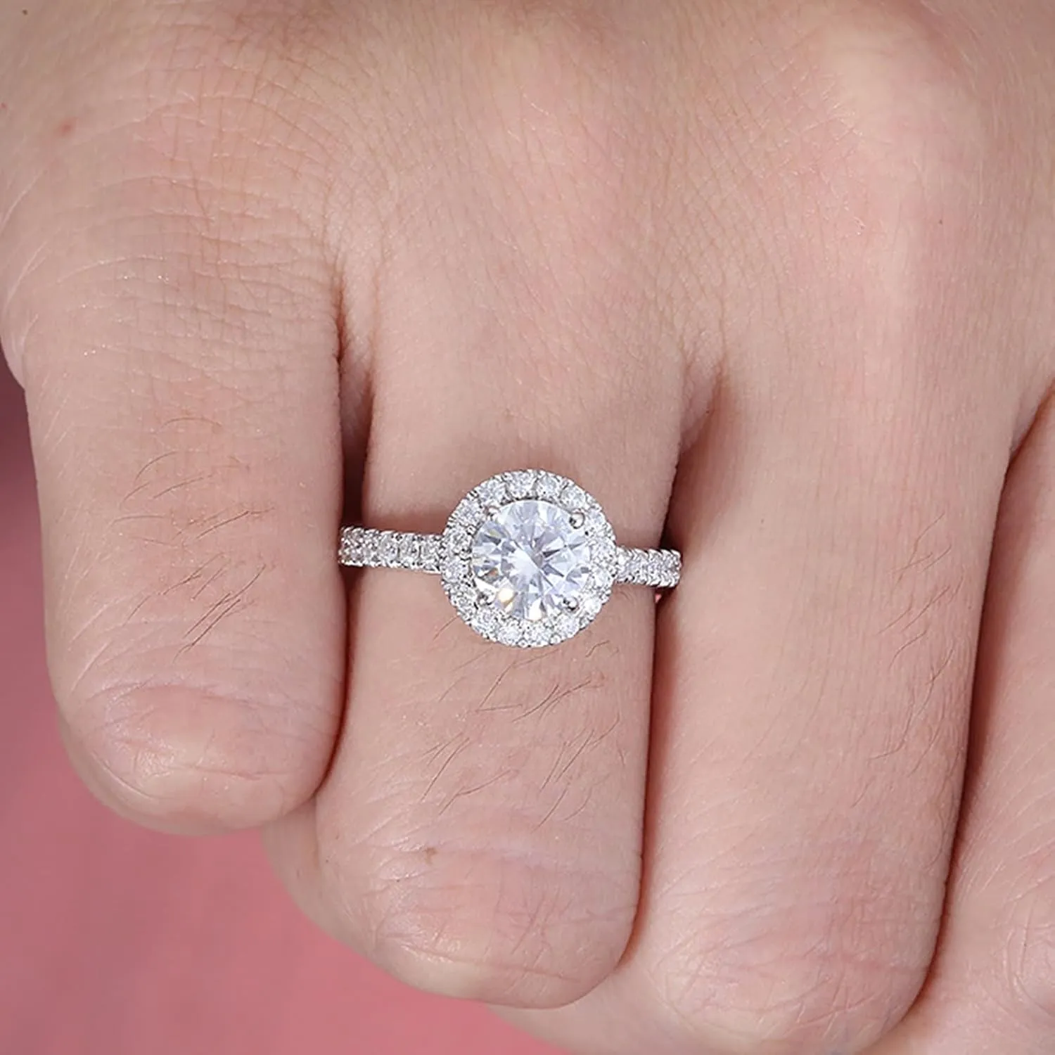 Ring Women, 18Kt Gold Ring Moissanite Stackable Knuckle for Women bff Auntie Engagement Jewelry