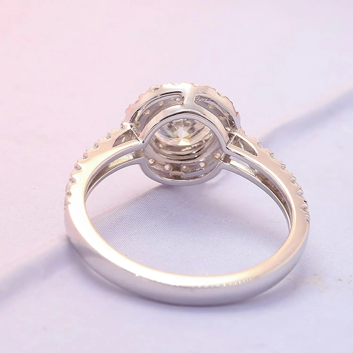 Ring Women, 18Kt Gold Ring Moissanite Stackable Knuckle for Women bff Auntie Engagement Jewelry