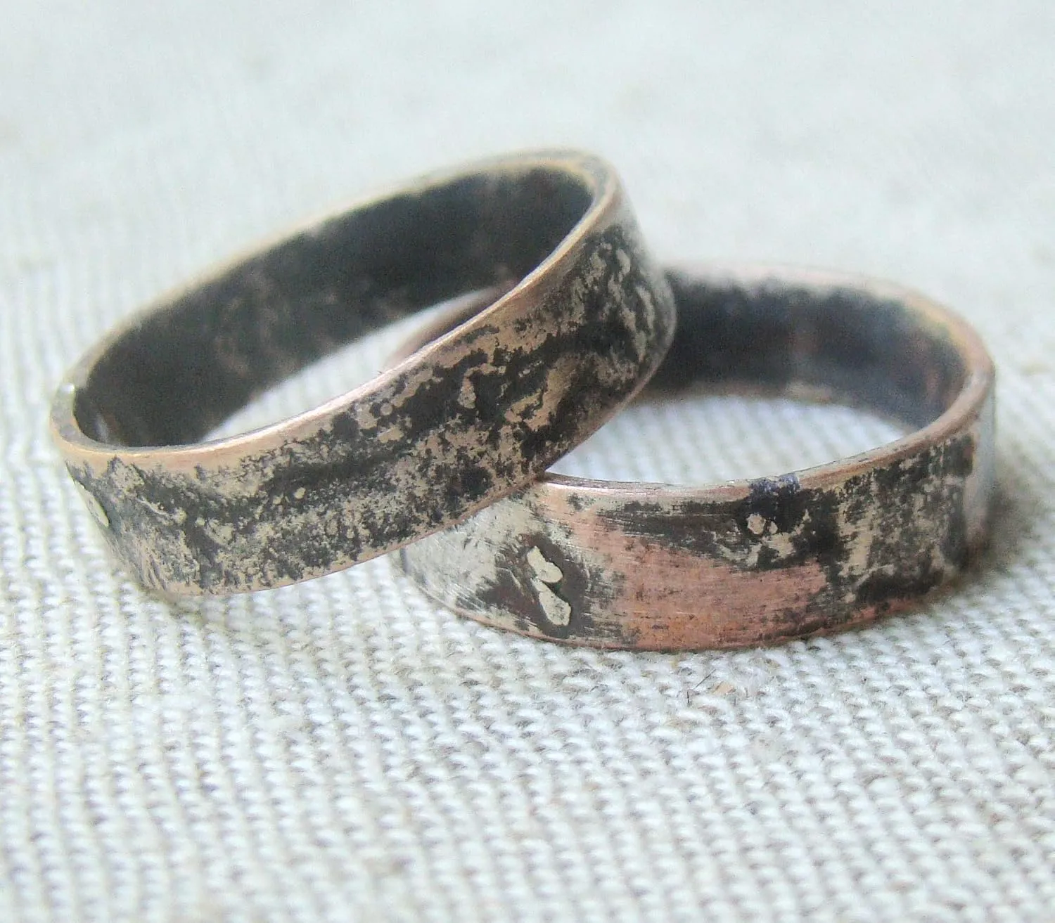 Rings for Couples I Love You Matching Promise Rings Silver and Copper Wedding Bands Sets for Him and Her with Box