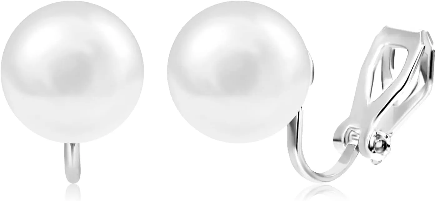 Ritach Clip on Earrings for Women 14K Gold Silver Plated Pearl Earrings Minimalist Jewelry for Women