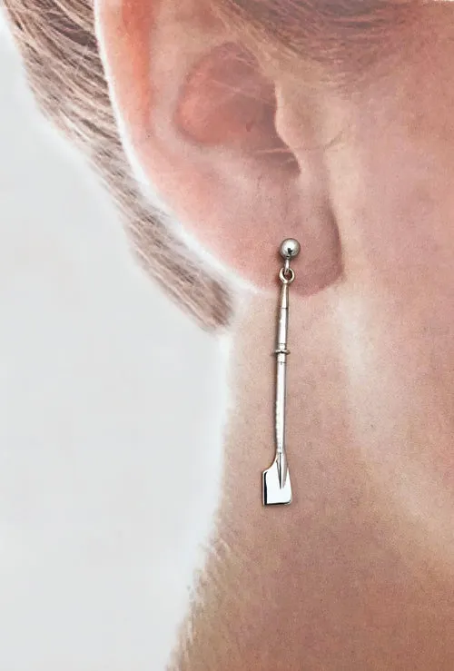 Rowing Oars Hanging on Ball Posts Earrings