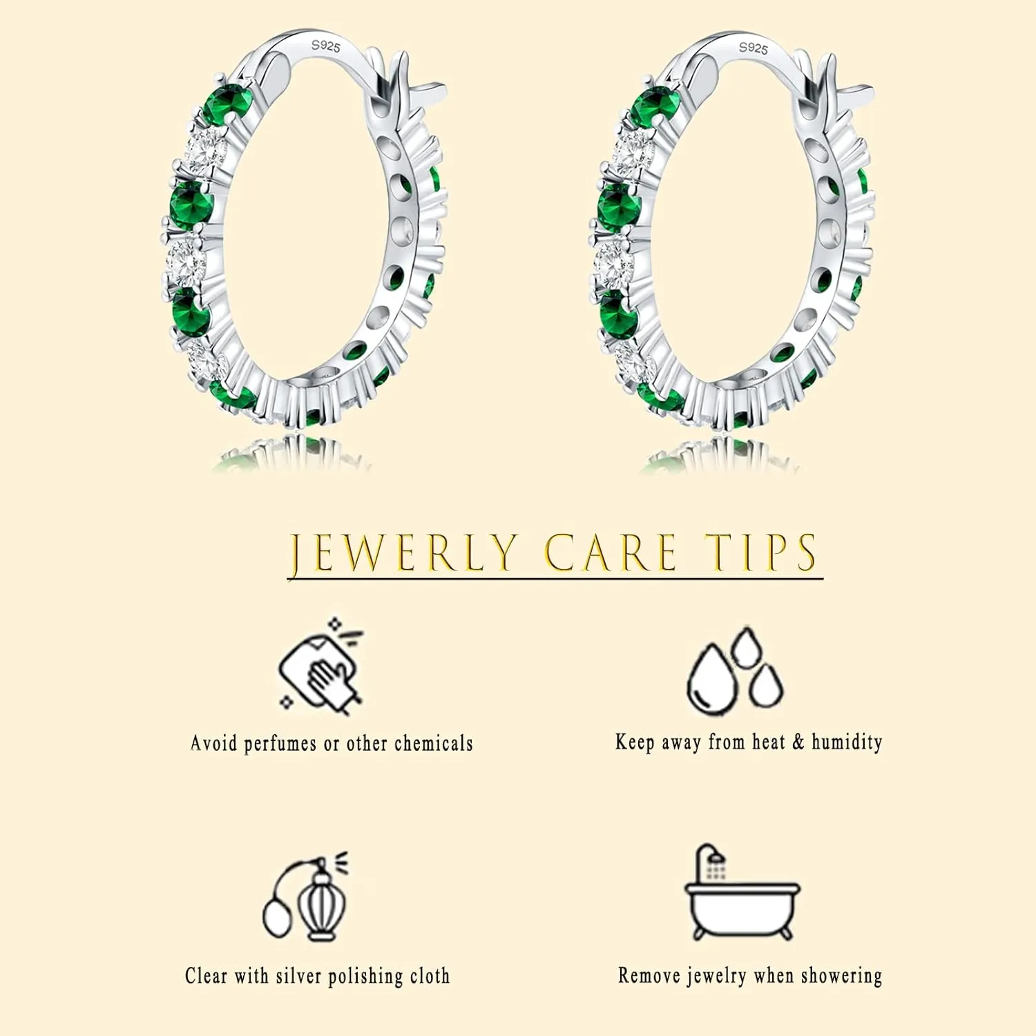 S925 Sterling Silver Earrings Hoop and Stud Sets for Women Trendy 14K White Gold Plated Hypoallergenic Cubic Zirconia Hoops Cute Lightweight Earrings Jewelry Birthday Gifts for Mom Girls