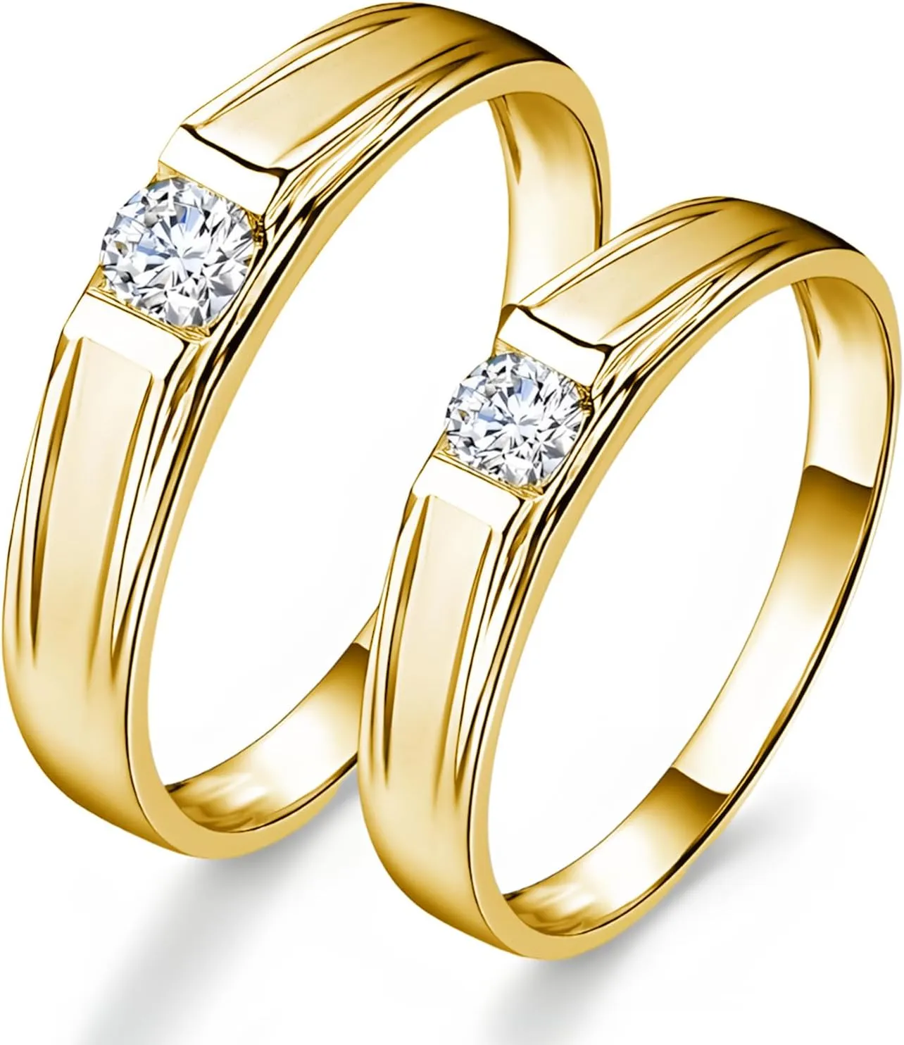 S925/10K/14K/18K Gold Couple Ring Sets, 2pcs Moissanite Wedding Rings Set for Men and Women, Customized His and Hers Matching Promise Bands for Anniversary Engagement Valentine's Day
