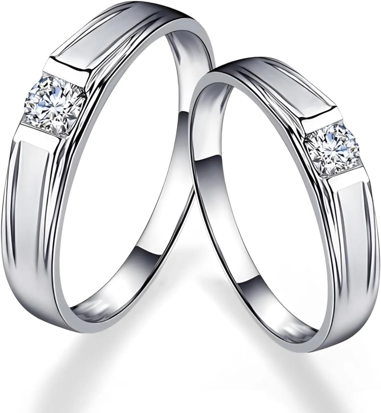 S925/10K/14K/18K Gold Couple Ring Sets, 2pcs Moissanite Wedding Rings Set for Men and Women, Customized His and Hers Matching Promise Bands for Anniversary Engagement Valentine's Day
