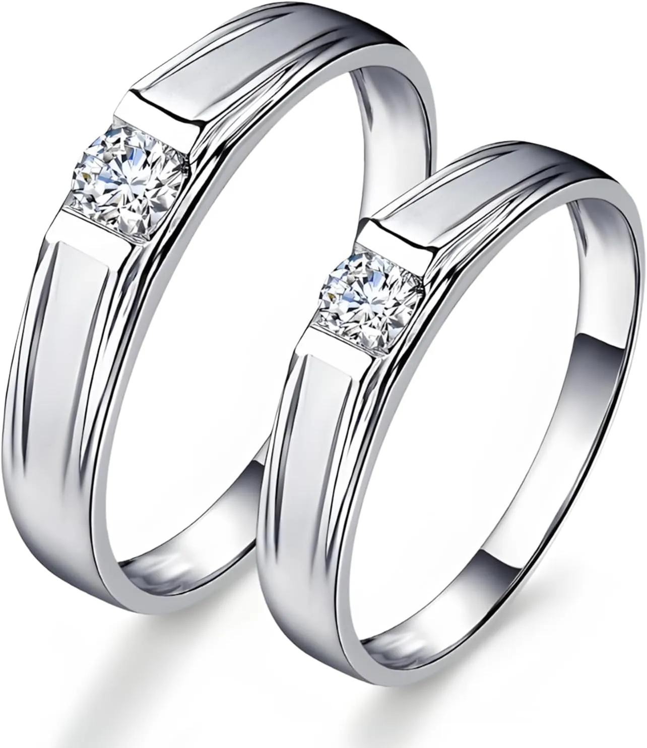 S925/10K/14K/18K Gold Couple Ring Sets, 2pcs Moissanite Wedding Rings Set for Men and Women, Customized His and Hers Matching Promise Bands for Anniversary Engagement Valentine's Day