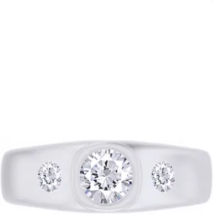 SAVEARTH DIAMONDS Men's Wedding Rings | Moissanite Diamond Men's Ring Solitaire 3-Stone Men Engagement Anniversary Wedding Rings Jewelry For Him 14k Gold Over Sterling Silver Promise Rings