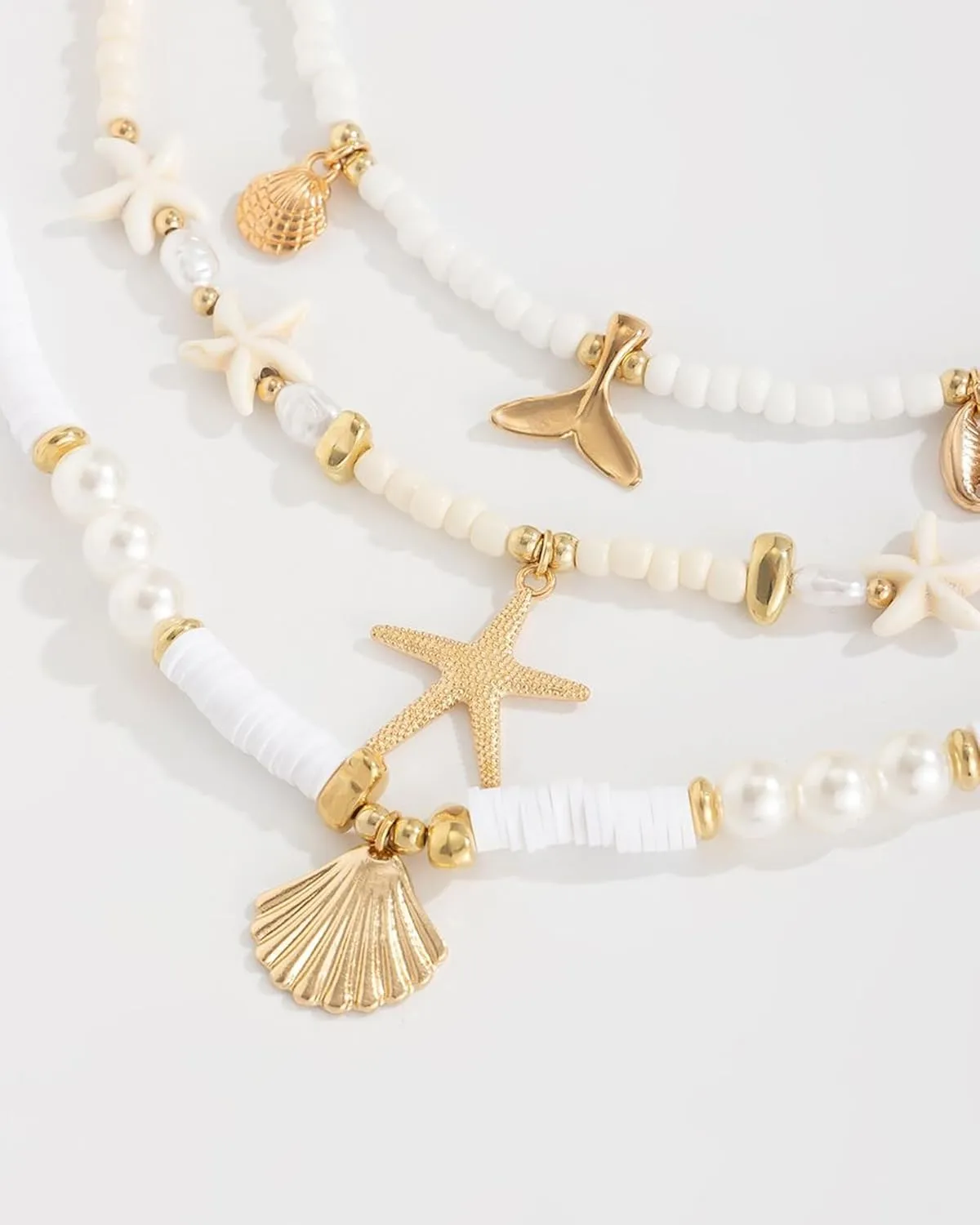 Sea Shell Necklace for Women White Puka Shell Necklaces Summer Shell Starfish Sea Turtle Pendant Neck-laces Summer Surfer Beach Choker Jewelry Accessories