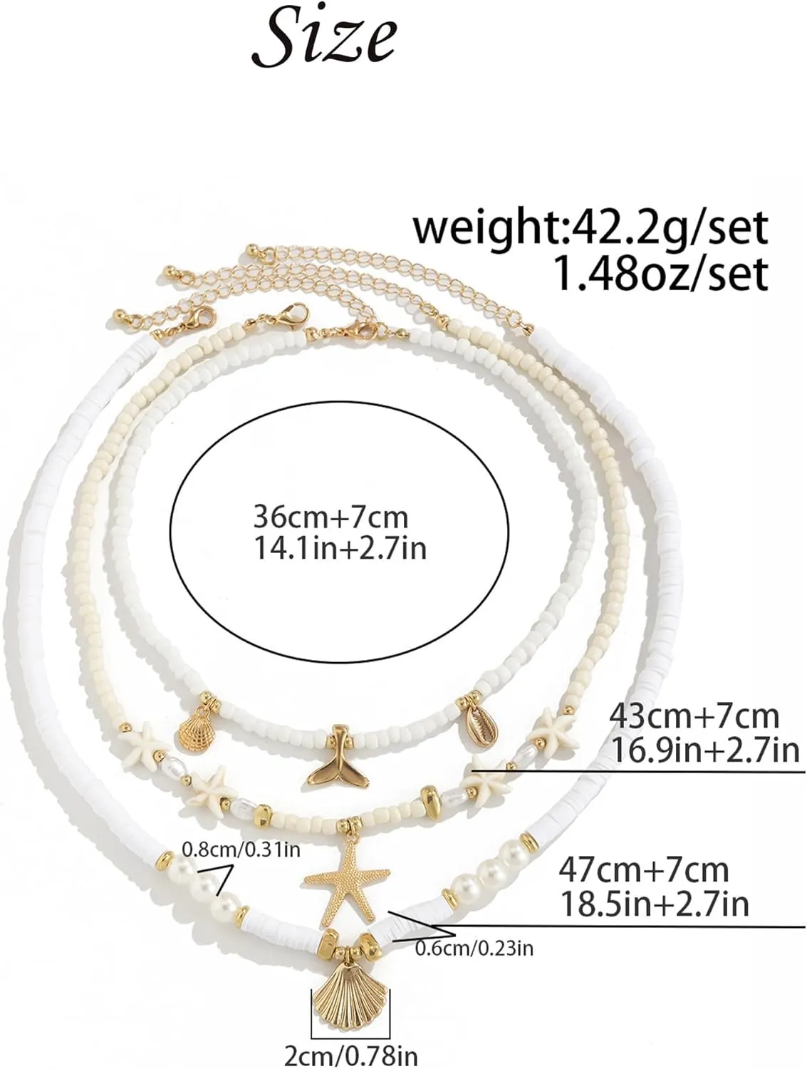 Sea Shell Necklace for Women White Puka Shell Necklaces Summer Shell Starfish Sea Turtle Pendant Neck-laces Summer Surfer Beach Choker Jewelry Accessories