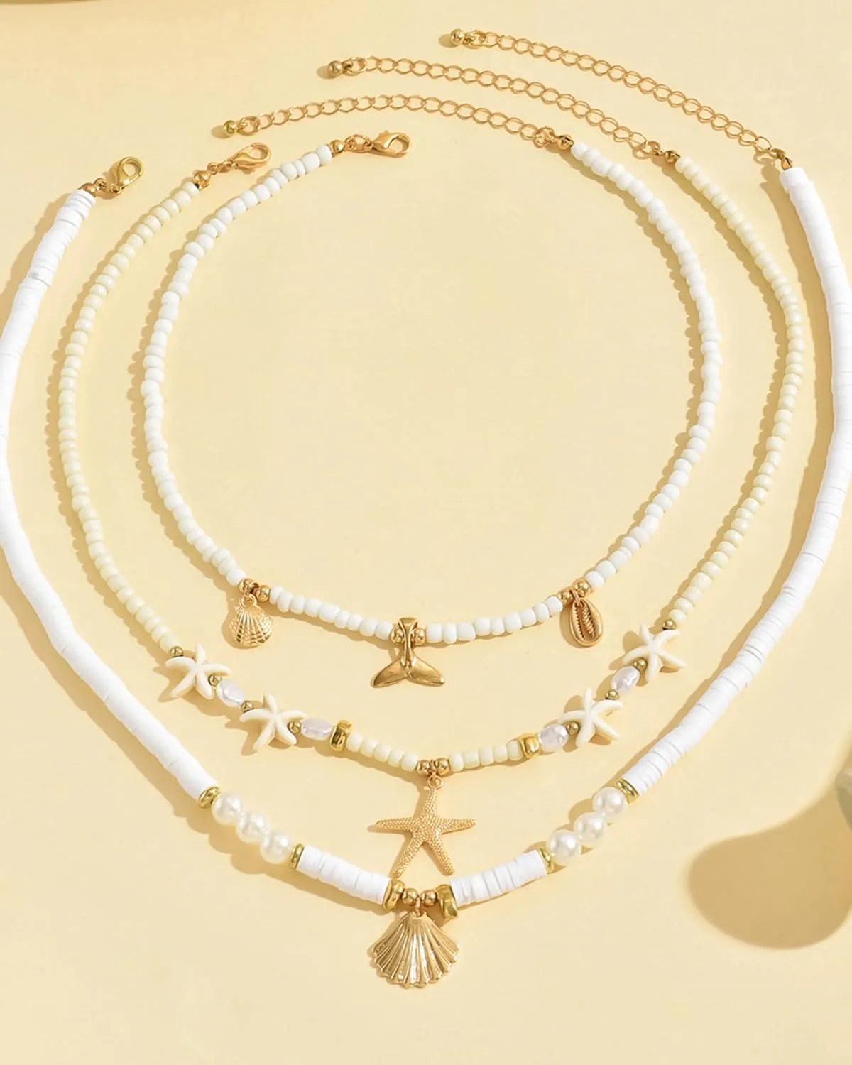Sea Shell Necklace for Women White Puka Shell Necklaces Summer Shell Starfish Sea Turtle Pendant Neck-laces Summer Surfer Beach Choker Jewelry Accessories