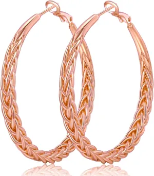 Senteria Silver Hoop Earrings for Women Hypoallergenic 925 Sterling Silver Post Hoop Earrings Lightweight Large Hoops Earring Thick Twisted Silver Hoops 30/40/50MM