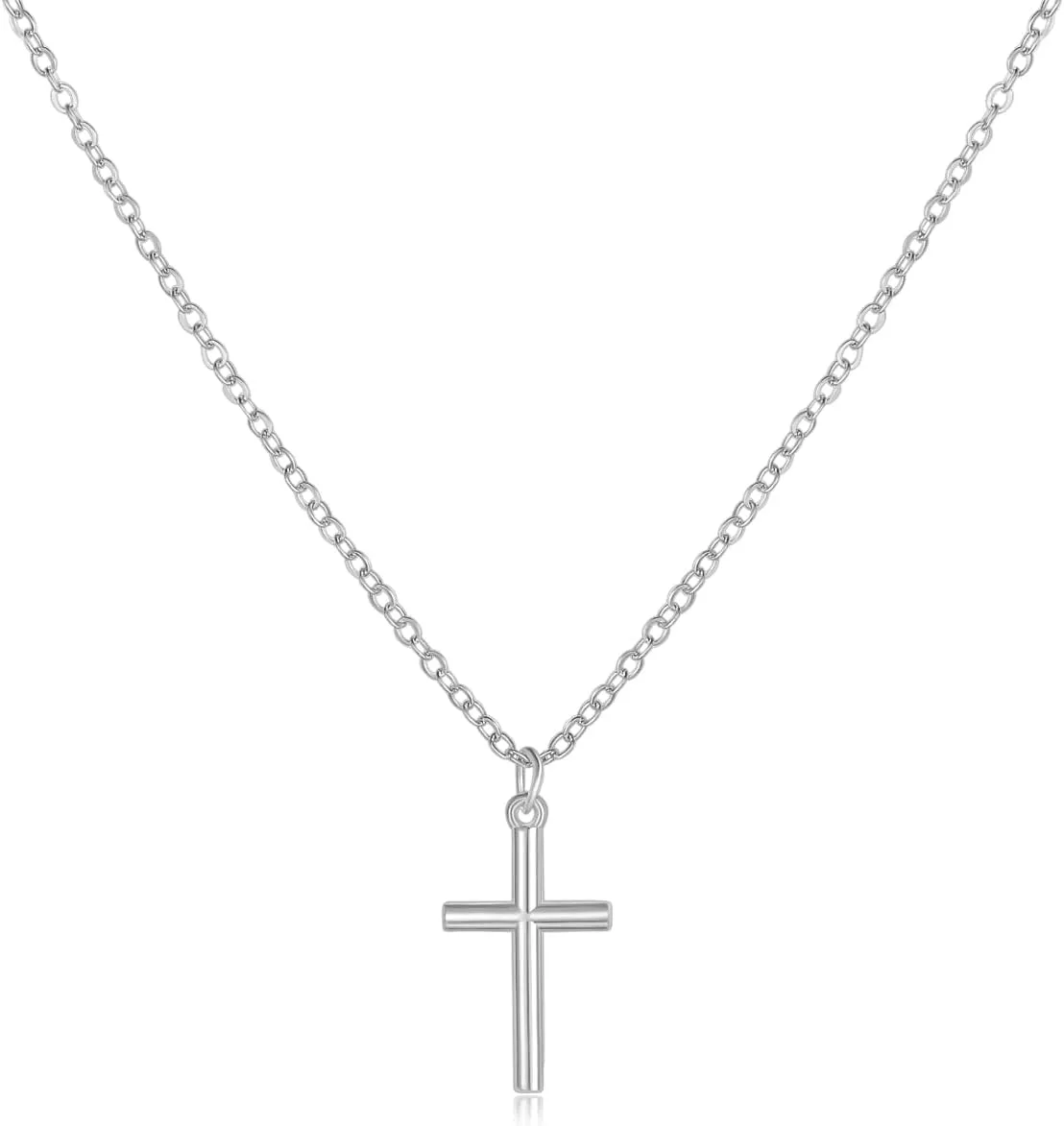Silver Cross Faith Pendant Necklace for Women Layered Silver Cross Choker Necklace Trendy Cross Necklaces Women Jewelry Fashion