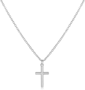 Silver Cross Faith Pendant Necklace for Women Layered Silver Cross Choker Necklace Trendy Cross Necklaces Women Jewelry Fashion