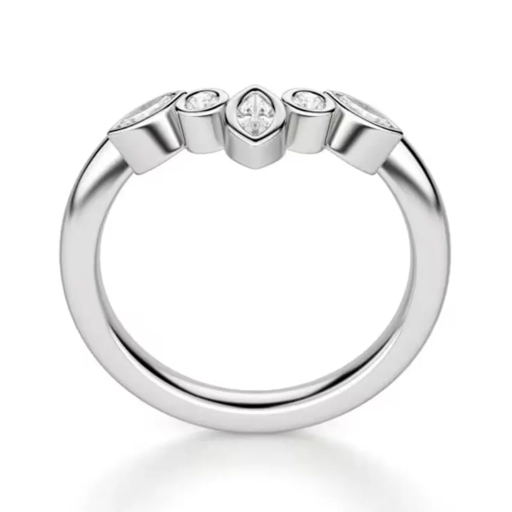 SilverDia 1.50 Ct Round Diamond Delicate Tiny Simple Solitaire Bridal Engagement Ring Set For Women 14K White Gold Plated Stacking Matching Band Set 925 Sterling Silver Handmade Anniversary Band