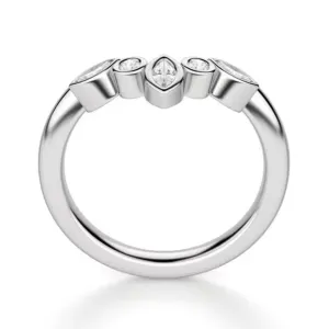 SilverDia 1.50 Ct Round Diamond Delicate Tiny Simple Solitaire Bridal Engagement Ring Set For Women 14K White Gold Plated Stacking Matching Band Set 925 Sterling Silver Handmade Anniversary Band