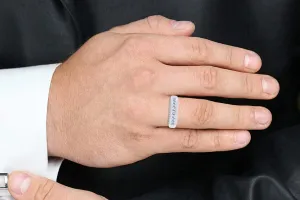 SilverDia 2 Ct Princess Round Cut Diamond Wedding Band Engagement Ring Set For Women's 14k White Gold Finish 925 Sterling Silver Handmade Customized Anniversary Stacking Ring Gift For Her