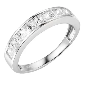 SilverDia 2.50 Ct Princess Cut Diamond Channel Set Wedding Band Engagement Ring For Women 14k White Gold Plated 925 Sterling Silver Stacking Matching Anniversary Ring Customized Promise Gift For Her