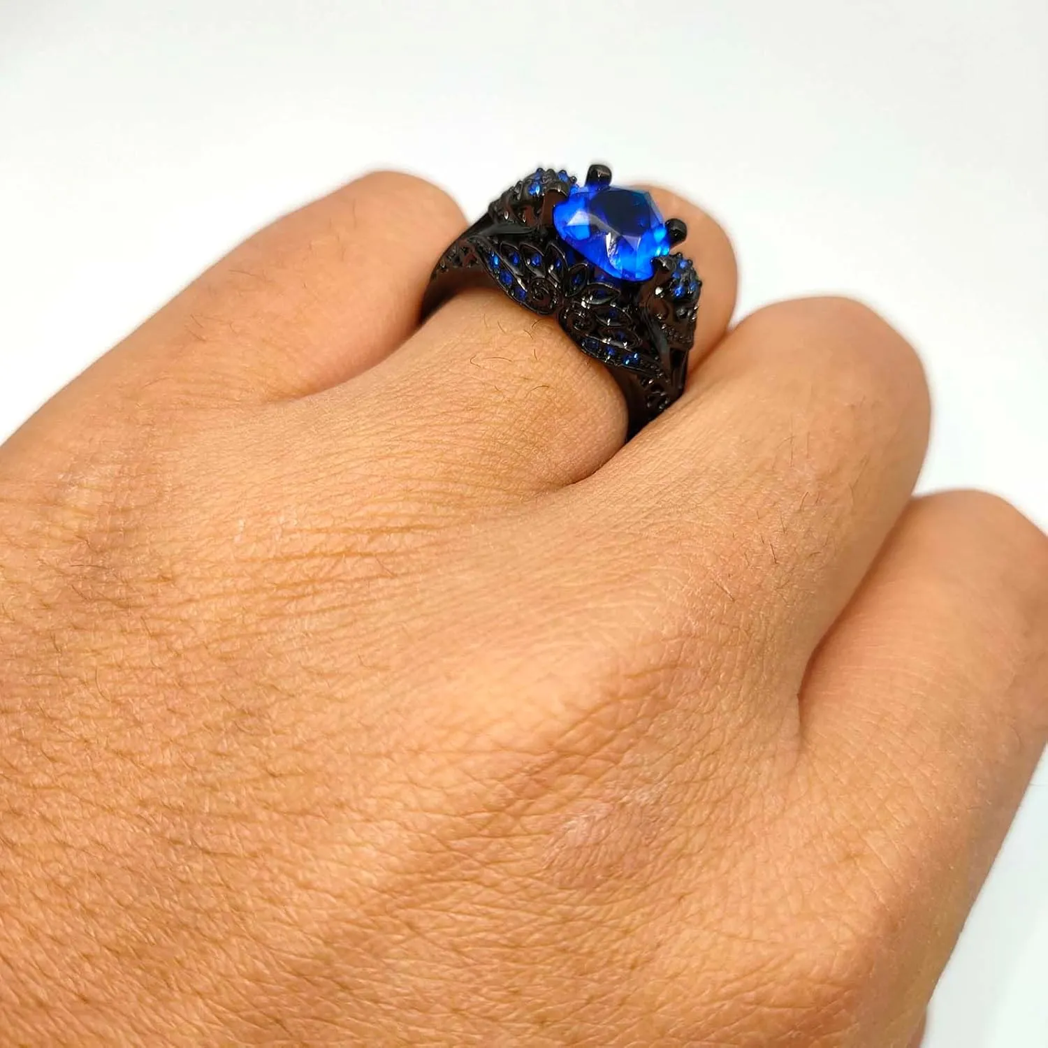 Skull Rings His and Hers Couple Rings Skeleton Rings Heart Green Cz Womens Wedding Ring Punk Ring