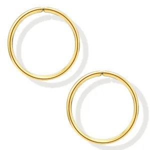 Small Gold or Sterling Silver Huggie Hoop Earrings for Women Girls Cartilage Nose Helix Tragus (Gold- Filled, 5mm 22 gauge / 1 pair)