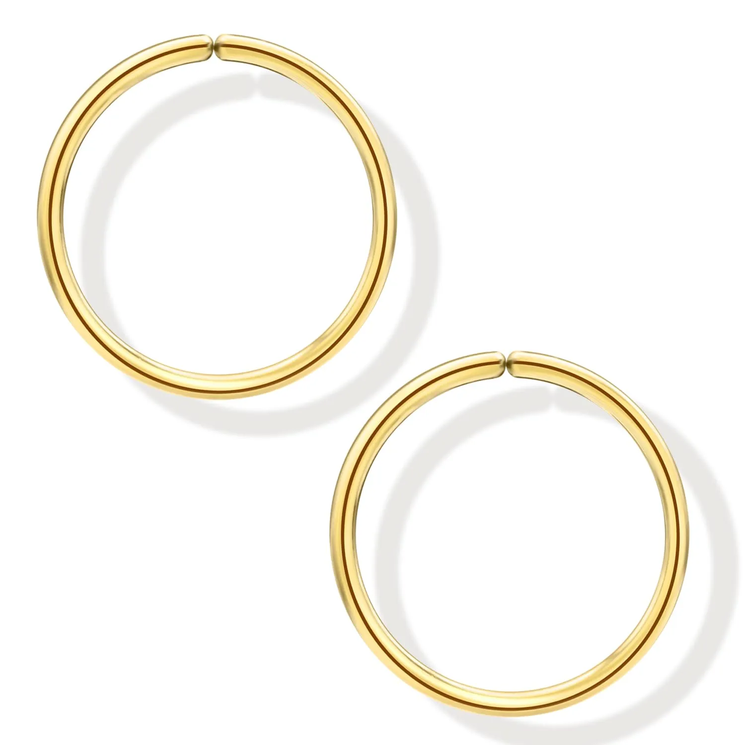 Small Gold or Sterling Silver Huggie Hoop Earrings for Women Girls Cartilage Nose Helix Tragus (Gold- Filled, 5mm 22 gauge / 1 pair)