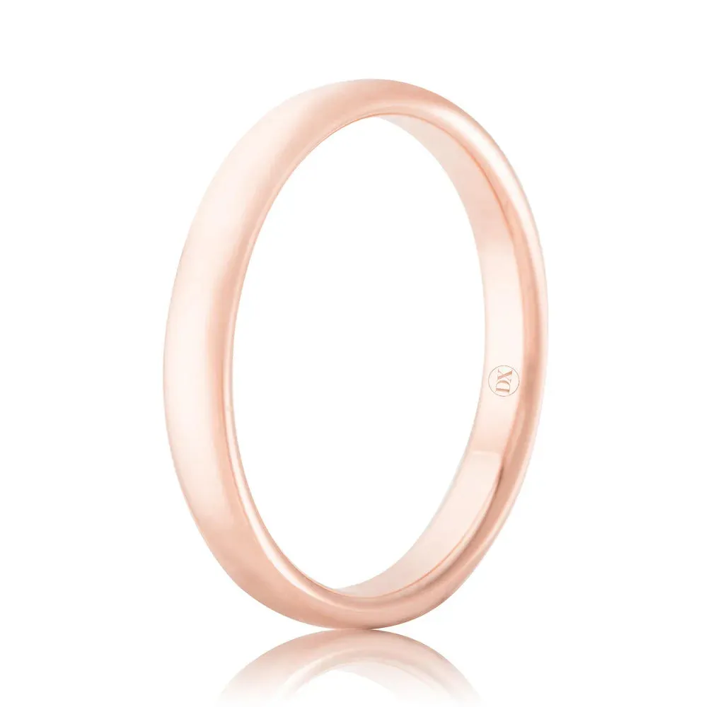 Soft Dome 2.5mm - 9ct Rose Gold