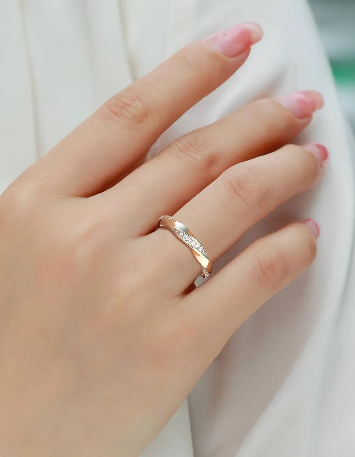 Stackable Eternity Band Rings for Women Wedding, Engagement, Promise, Anniversary | Premium Moissanite D Color VVS1 Clarity 3EX Cut | S925 Sterling Silver 18K Gold Plated Non Tarnish