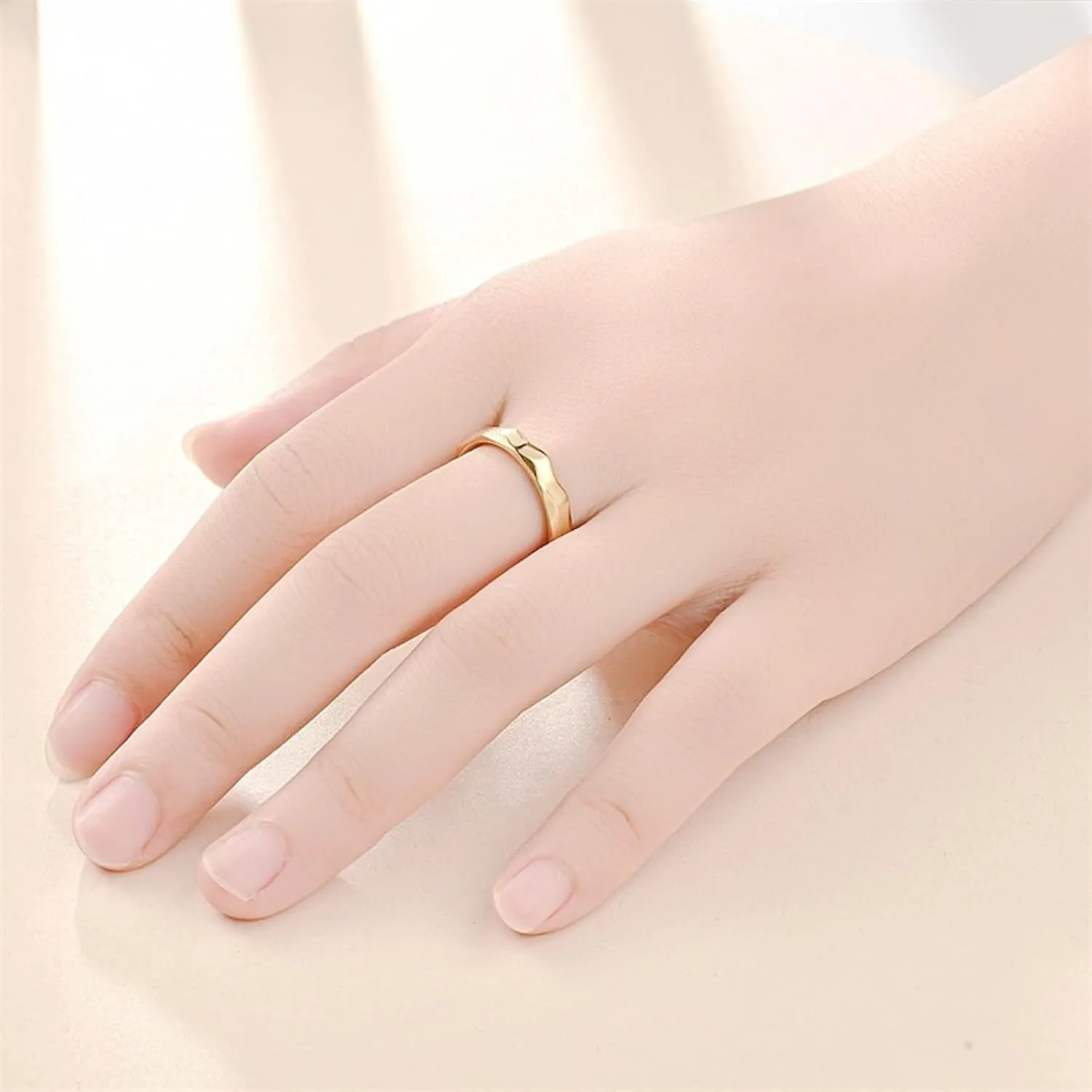 Stackable Stainless Steel Multi-faceted Rhombus Rings for Women Engagement Wedding Bands Minimalist Jewelry Gifts