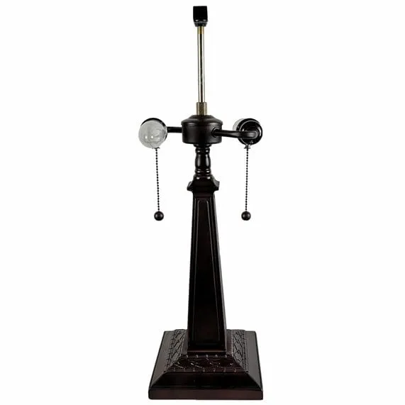 Stained Glass Handcrafted Pyramid Style Two Light Table Lamp