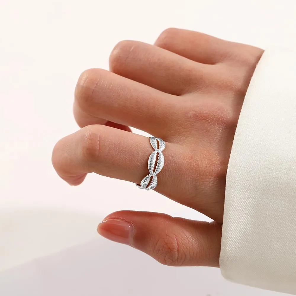 Starfish Ring Gold Seashell Ring Adjustable Chunky Gold Rings That Don't Tarnish Beach Rings for Women Gold Chunky Rings Silver Statement Rings Gold Silver Rings for Women Ocean Ring