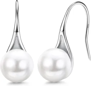 Sterling Silver Pearl Earrings Brides Bridesmaids Wedding Birthday Prom EarringsElegant Pearl Jewelry Gifts