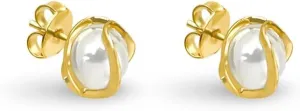 Summer wish - 18K Gold Plated Caged Pearl Earrings