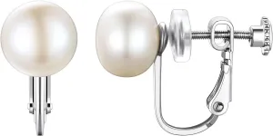 Suplight 925 Stelring Silver Freshwater Pearl Non Piercing Clip On Pearl Earrings 6-8-10 mm Earrings Stud Jewelry for Women (with Gift Box)