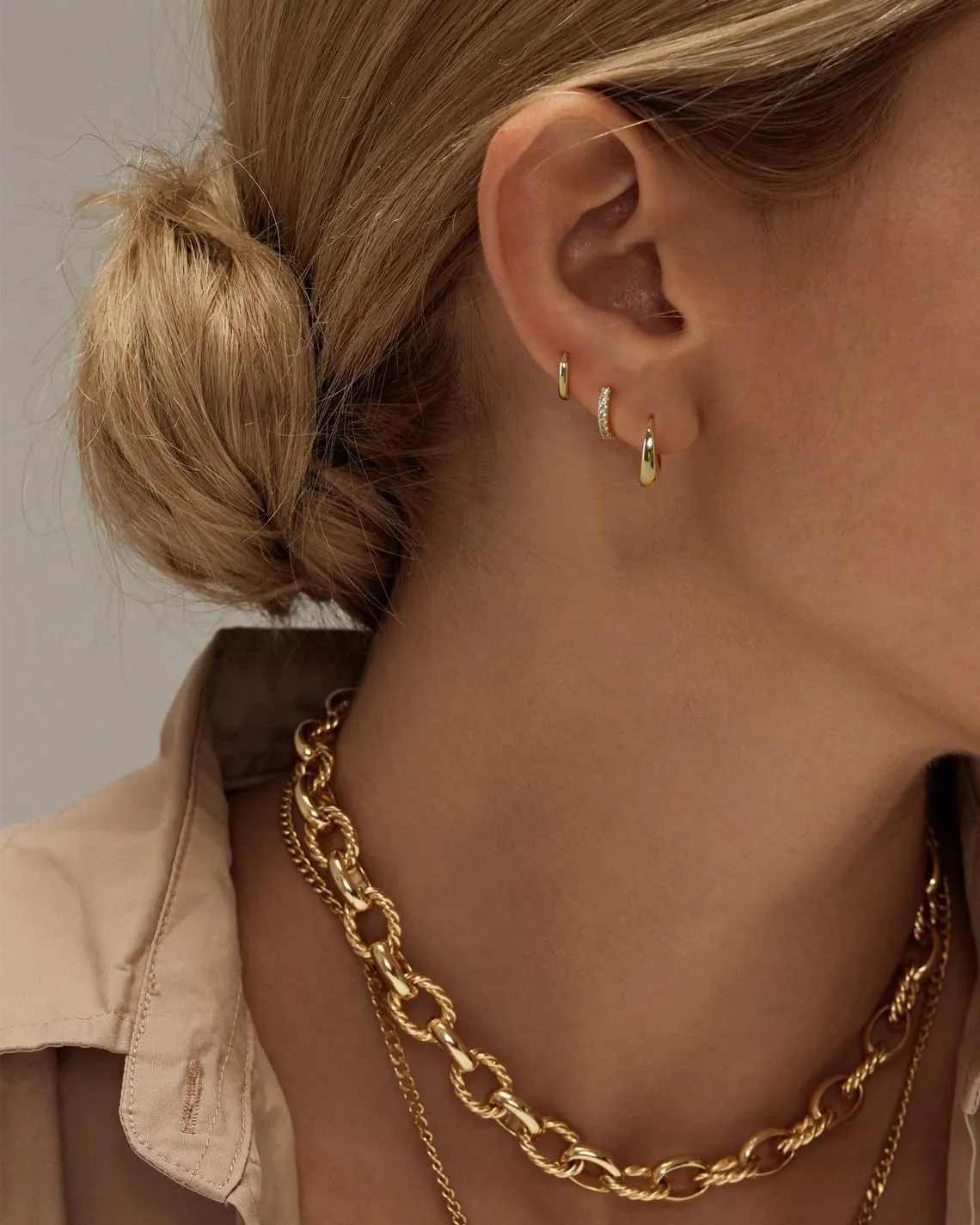 Tasiso Gold Hoop Earrings for Women, Dainty 14K Gold Plated Huggie Hoop Earrings Lightweight Hypoallergenic Earring Set Cubic Zircon Earrings Pack for Women Trendy Jewelry Gifts