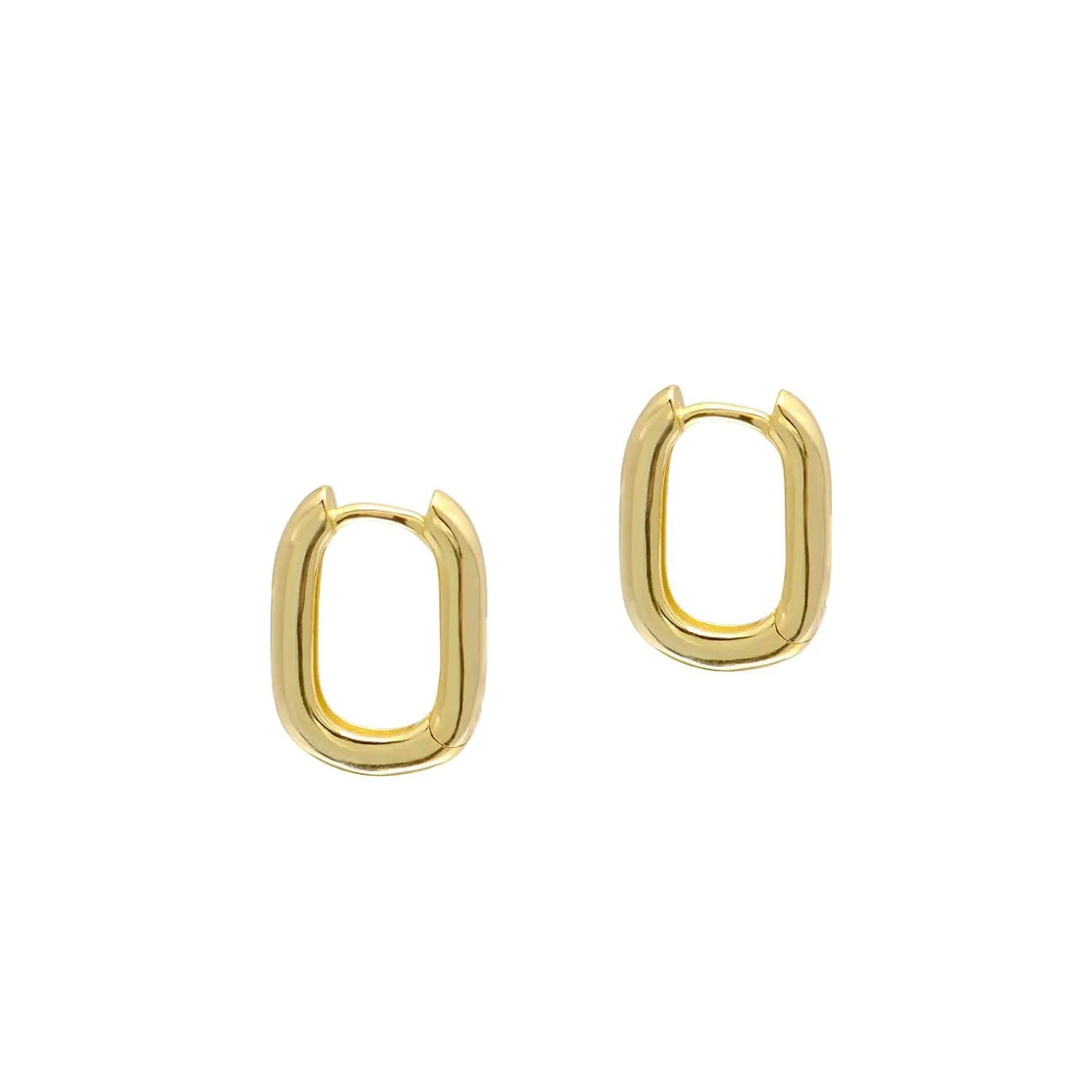 Tiny Hoop Sterling Silver Huggie Earrings for Women, Yellow Gold Plated
