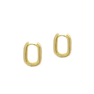 Tiny Hoop Sterling Silver Huggie Earrings for Women, Yellow Gold Plated