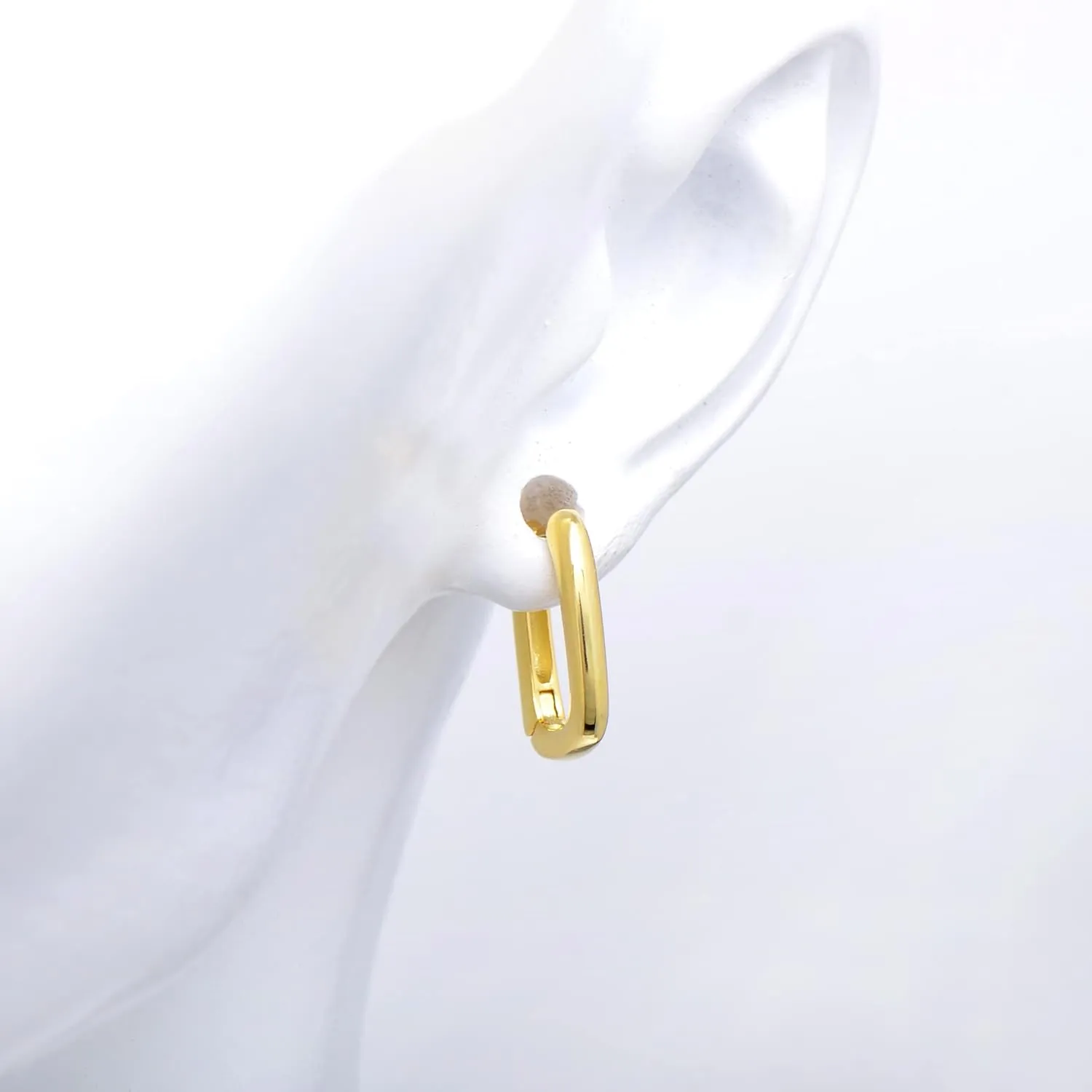 Tiny Hoop Sterling Silver Huggie Earrings for Women, Yellow Gold Plated
