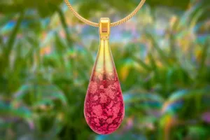 Tourmaline Drop Pendant with Infused Ash