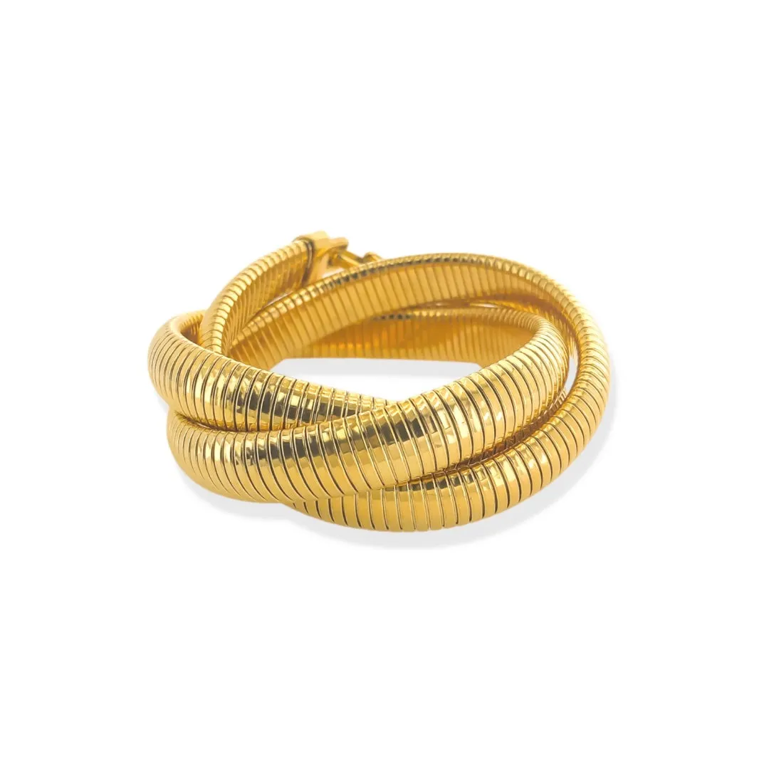 Triple Cobra Ribbed Bracelet