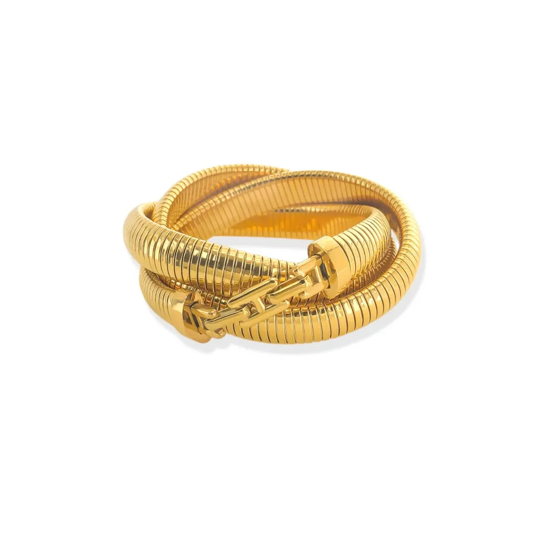Triple Cobra Ribbed Bracelet
