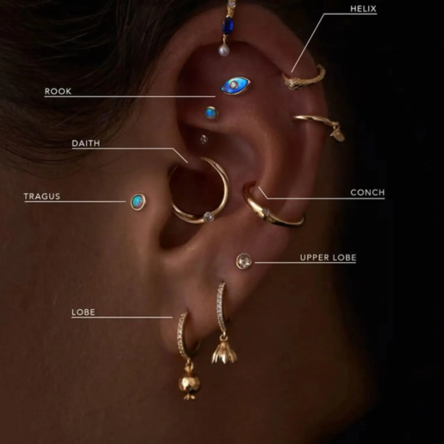 U-Shape Diamond (0.50ct) Hoop Earring, 1.8mm Diamond Paperclip Hoop Earrings, 14k Solid Gold Diamond Huggies, Gift For Women.