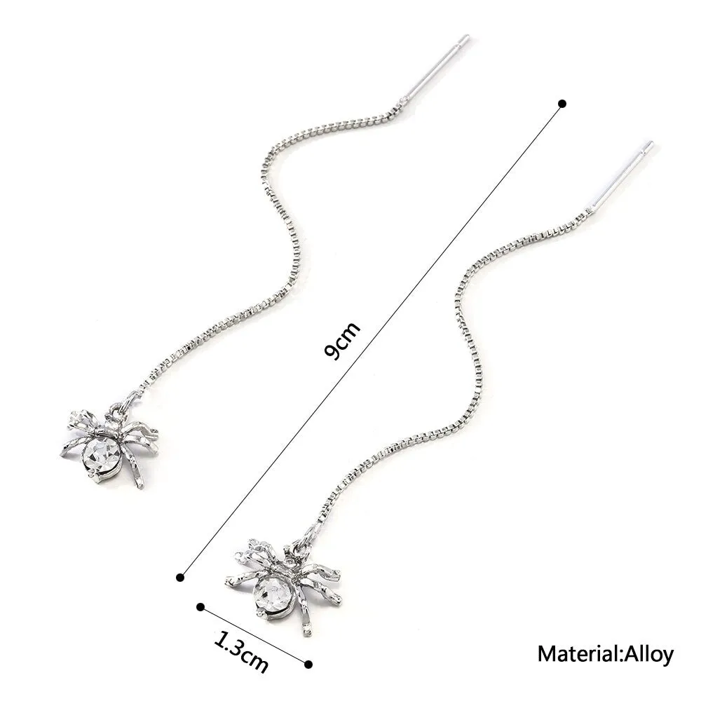 Unique Long Chain Spider Earrings