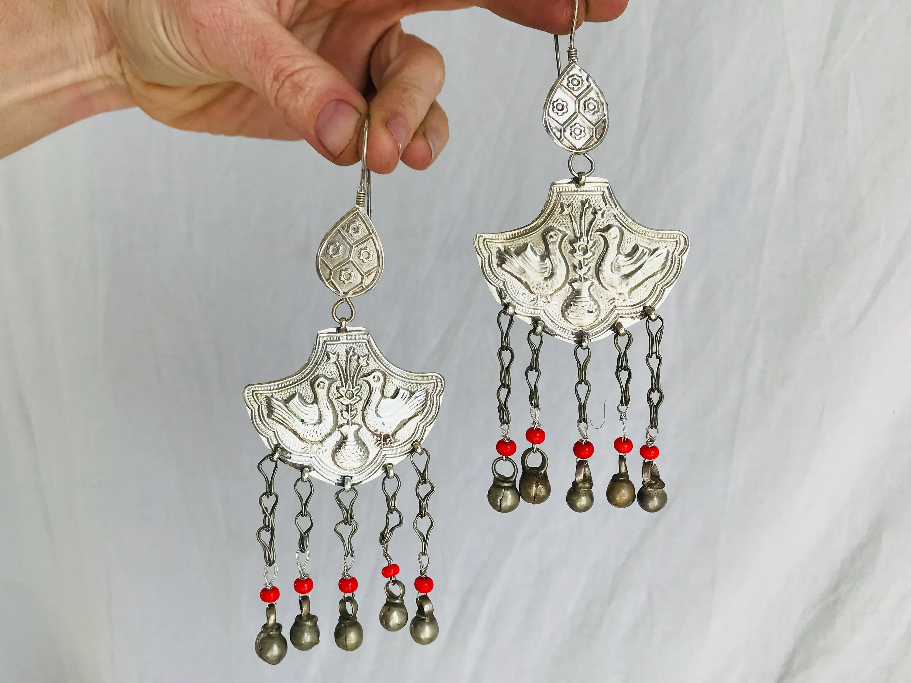 Uzbek Bukhara Bird Earrings. Made from Old Molds. Romantic Beauties