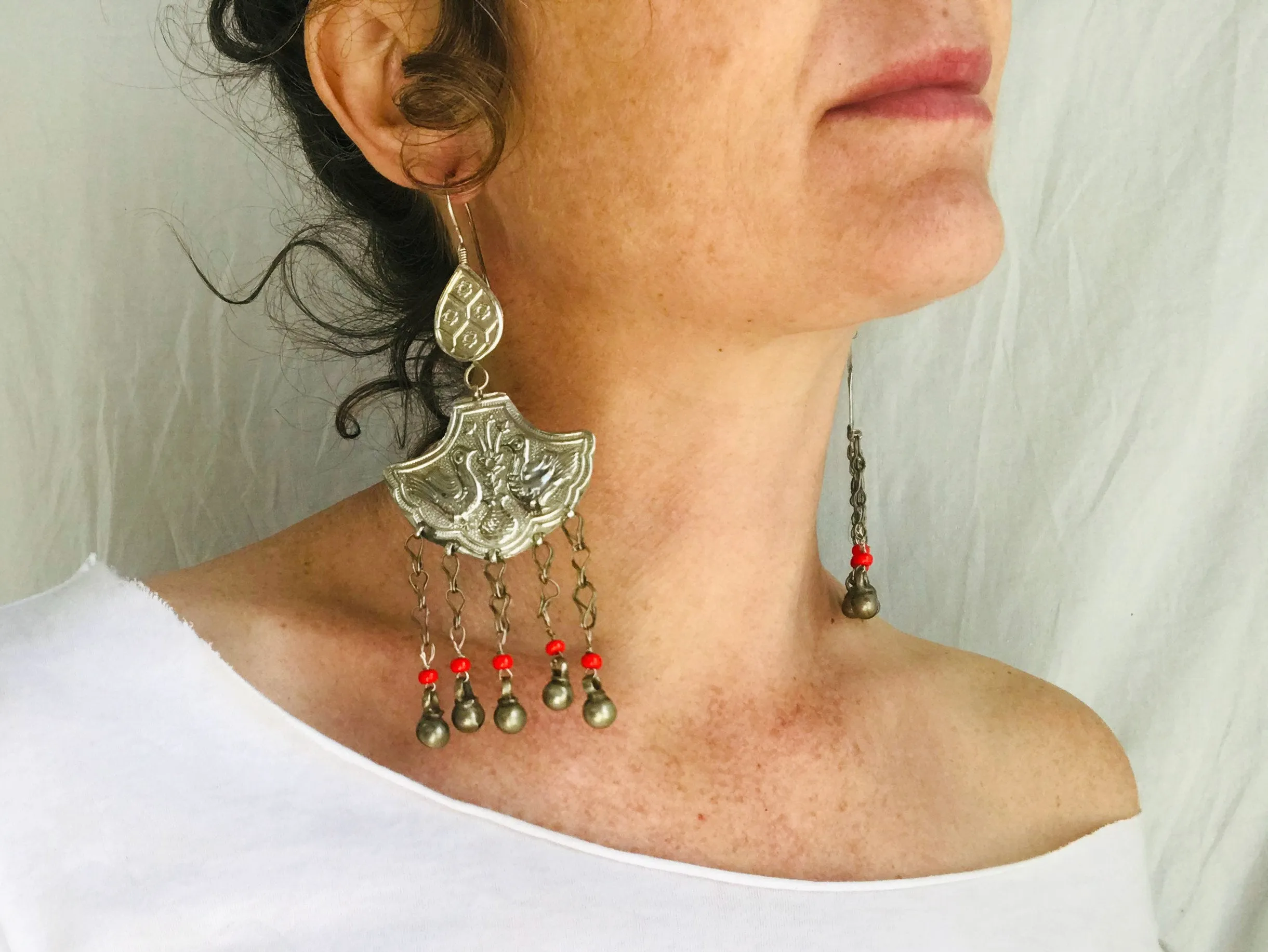 Uzbek Bukhara Bird Earrings. Made from Old Molds. Romantic Beauties