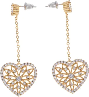 VALICLUD 1pair Heart-shaped Pendant Earrings Elegant Pin Unique Rhinestone Hoops Lightweight -allergic Design for Valentine Day and Special Occasions