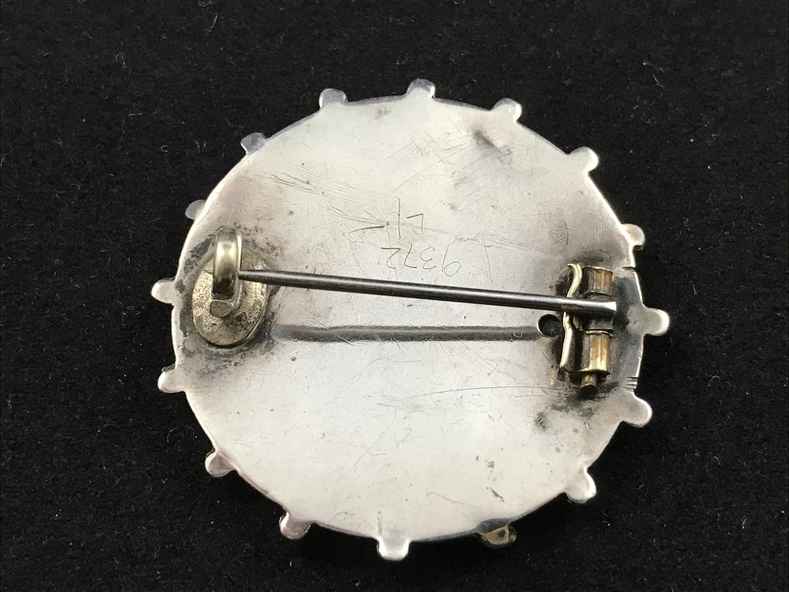 Victorian silver Aesthetic Movement brooch engraved with a bird in bamboo